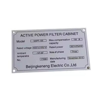 Laser-engraved metal asset tag for industrial equipment