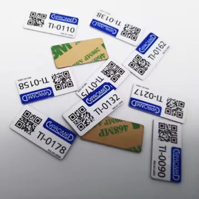 Durable barcode metal asset tag for equipment identification