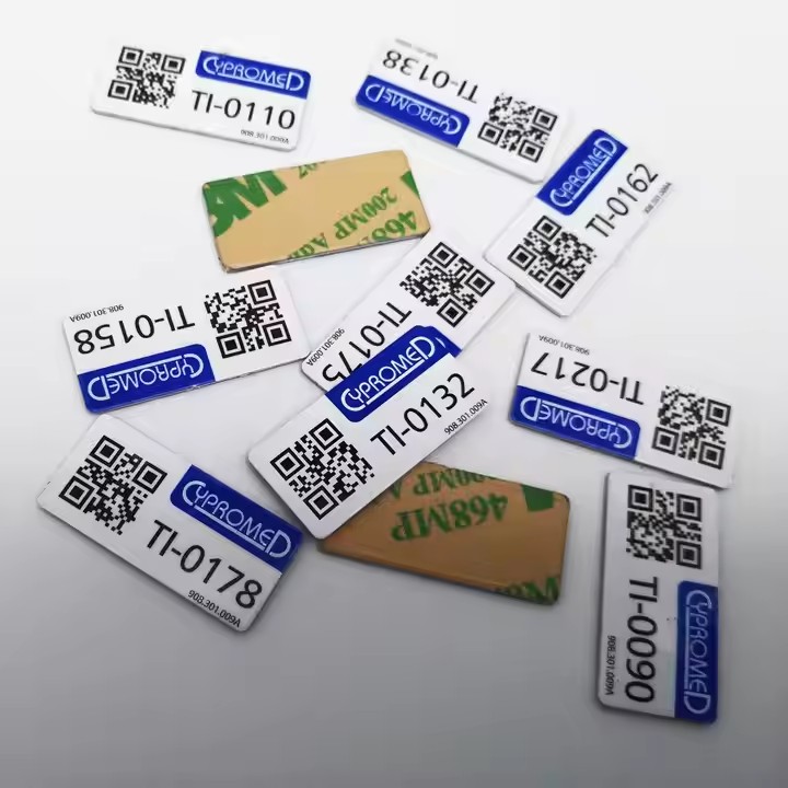 Durable barcode metal asset tag for equipment identification