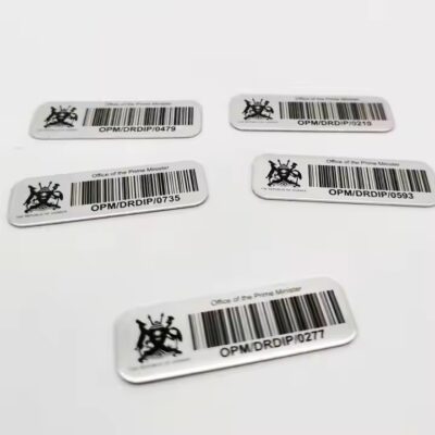Durable barcode metal asset tag for equipment identification