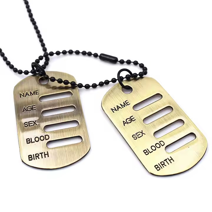 Blank Engraving Metal ID Tags with Hole or Chain