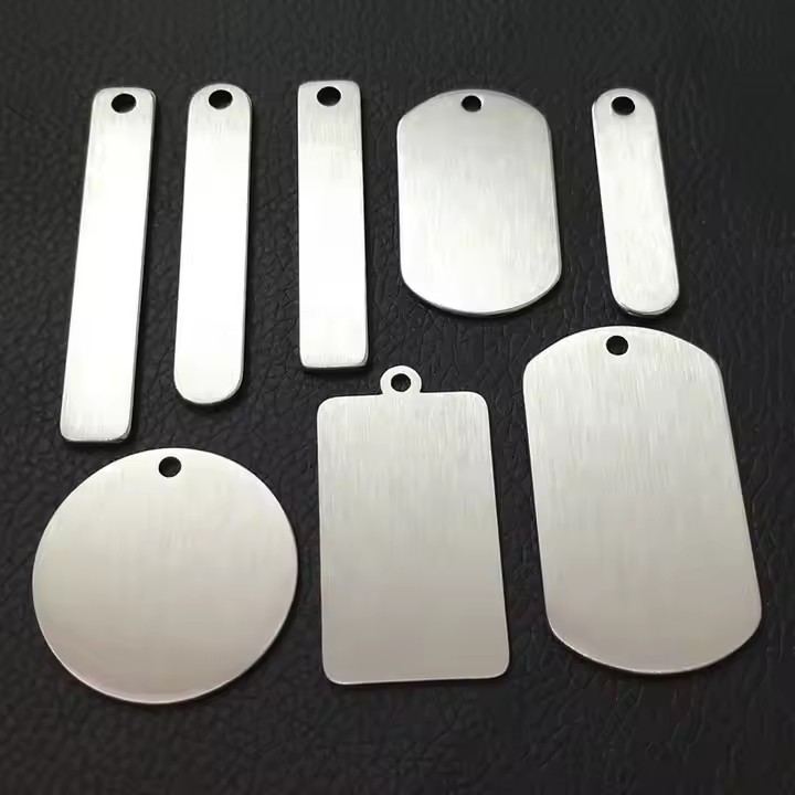 Blank Metal Tags with Holes for Custom Laser Engraving