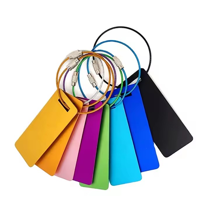 8-color blank anodized aluminum tags for engraving or labeling
