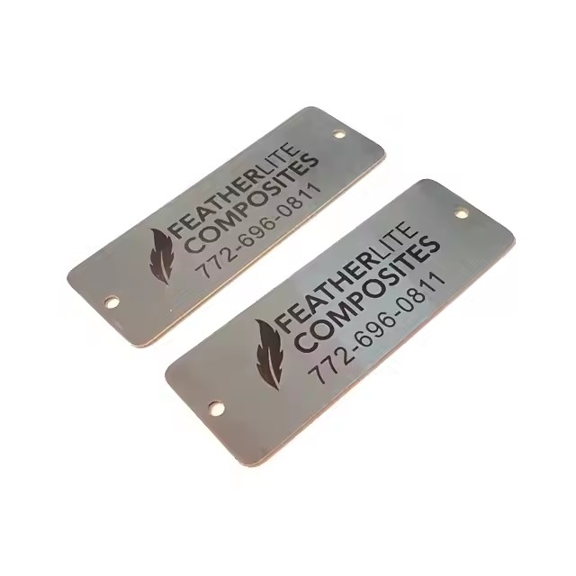 Custom Brushed Stainless Steel Laser Engraved Tags