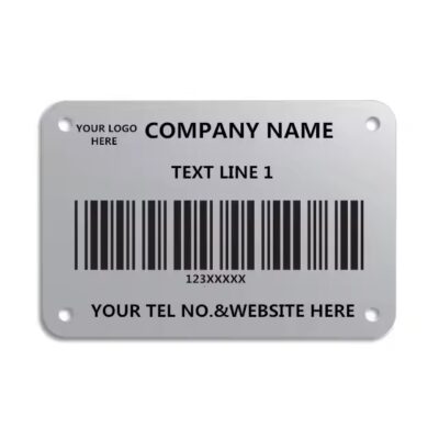Custom Brushed Aluminum Serial Number Tags for Industrial Labeling