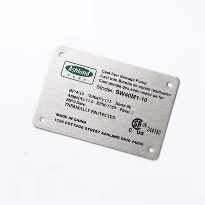 Custom aluminum equipment ID tag for industrial asset labeling