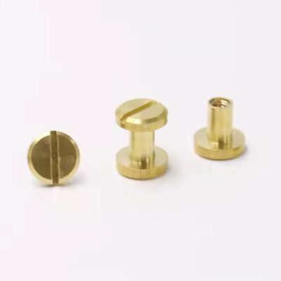 Custom solid brass screw-in and rivet tags for industrial labeling
