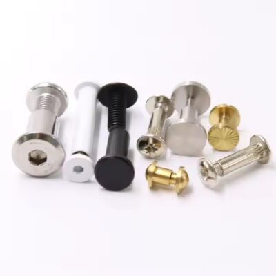 Custom solid brass screw-in and rivet tags for industrial labeling