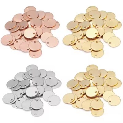 Flat Round DIY Blank Metal Tags