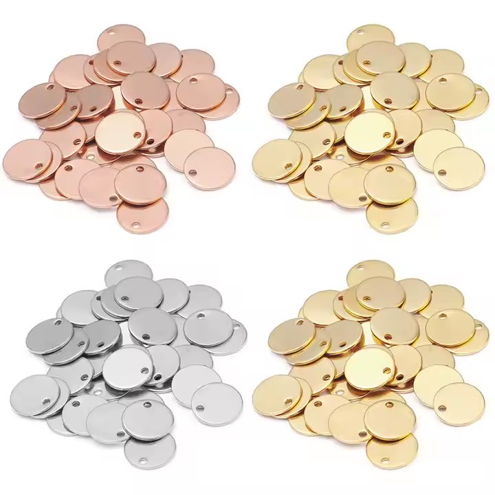Flat Round DIY Blank Metal Tags