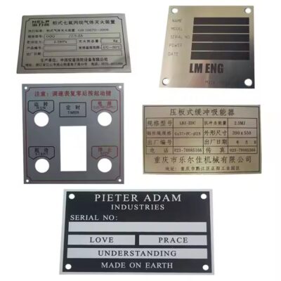 Custom Aluminum Machine Nameplates for Industrial Equipment