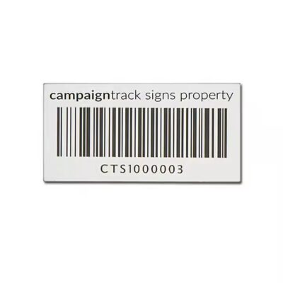 Custom Aluminum Asset Tag with Adhesive Backing and Laser Engraving