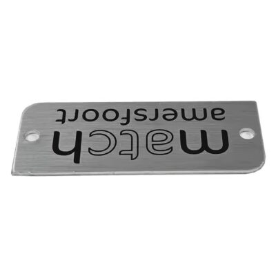 Custom minimalist laser engraved machine information tag

