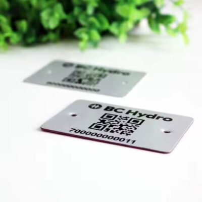 UV-Resistant Custom Metal Barcode and QR Code Label for Outdoor Use