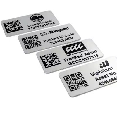 Custom Laser Engraved Serial Number Metal QR Code Barcode Tag
