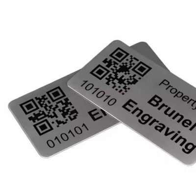 Custom Laser Engraved Serial Number Metal QR Code Barcode Tag