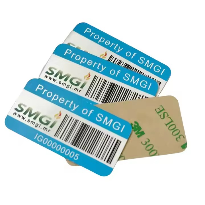 Custom Adhesive Metal Tags with 3M Backing for Equipment Labeling
