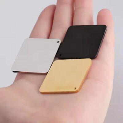 Personalized stainless steel square metal tags with custom engraving