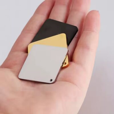 Personalized stainless steel square metal tags with custom engraving