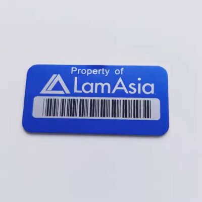 Custom Printed Metal Barcode Label with 3M Adhesive for Equipment