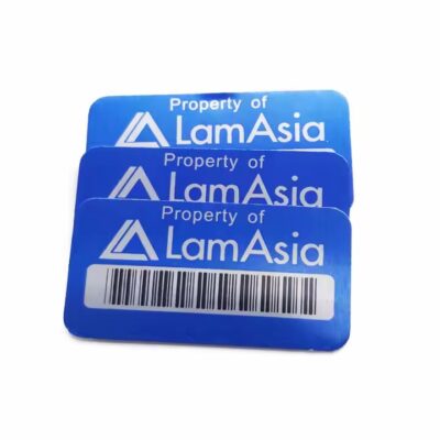 Custom Printed Metal Barcode Label with 3M Adhesive for Equipment