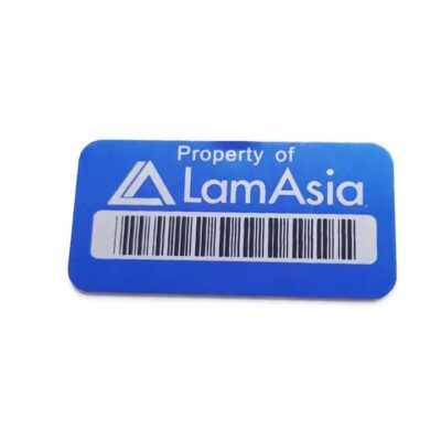 Custom Printed Metal Barcode Label with 3M Adhesive for Equipment
