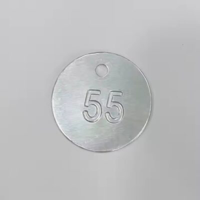 Custom Embossed Aluminum Serial Number Round Metal Tag