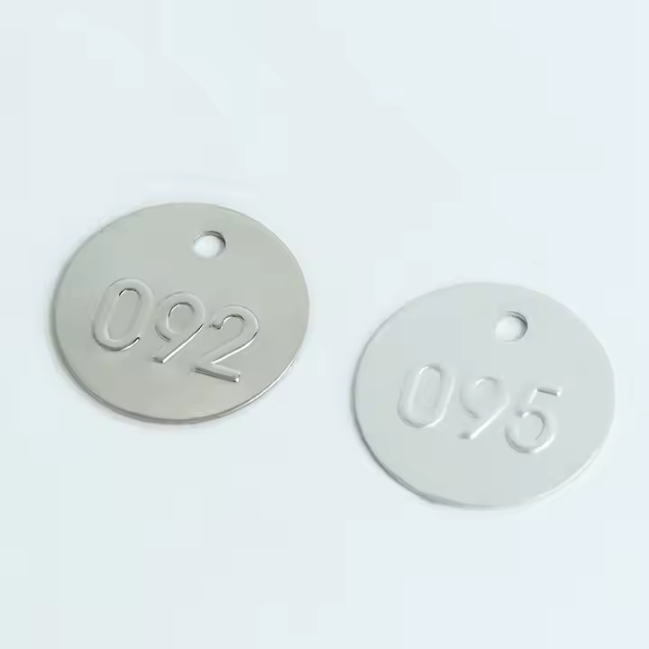 Custom Embossed Aluminum Serial Number Round Metal Tag