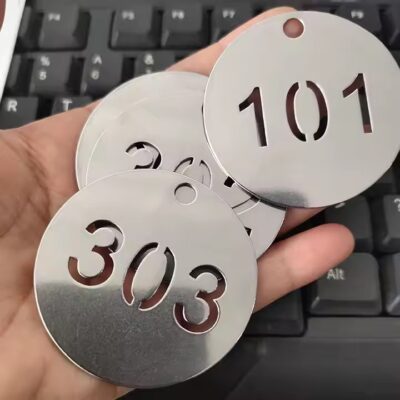 Custom Numbered Round Metal Tag for Asset Tracking and Identification