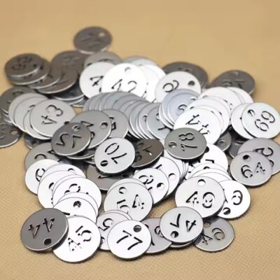 Custom Numbered Round Metal Tag for Asset Tracking and Identification