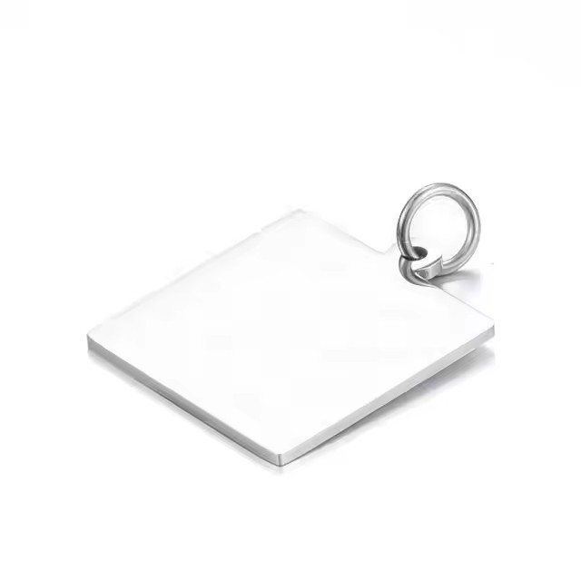Stainless steel blank square ID tags with smooth surface