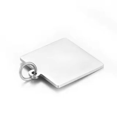 Stainless steel blank square ID tags with smooth surface