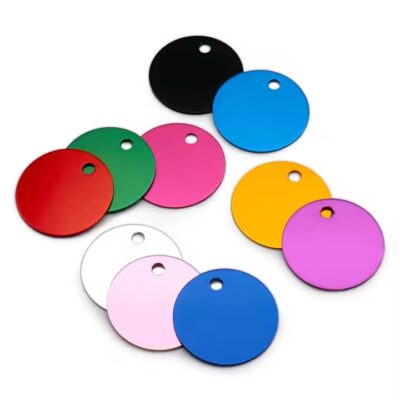 Round Stainless Steel Hanging ID Tag with Anti-Loss Function