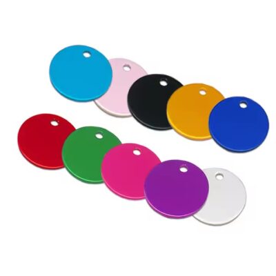 Round Stainless Steel Hanging ID Tag with Anti-Loss Function