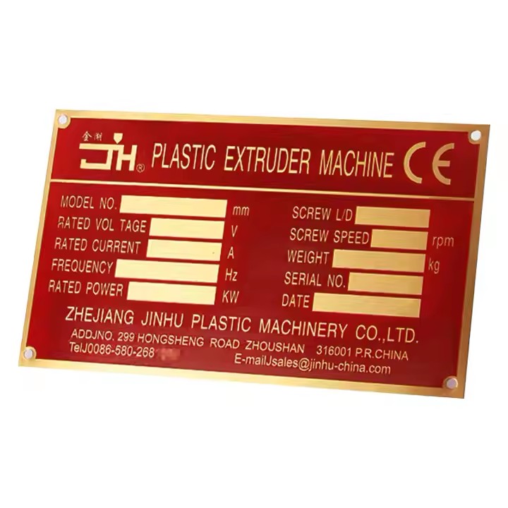 Hot-Selling Stainless Steel Motor Nameplates Industrial Metal Tags