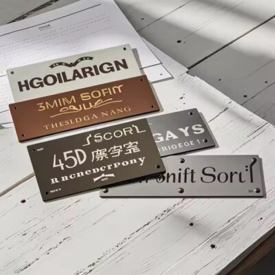Custom laser engraved stainless steel nameplate for industrial use