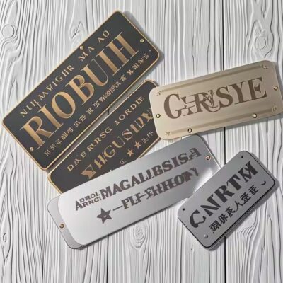 Custom laser engraved stainless steel nameplate for industrial use