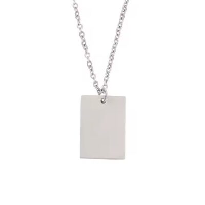 Stylish stainless steel rectangular and square metal tags with engraving