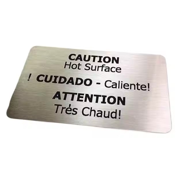 UV printed custom aluminum tags for machines