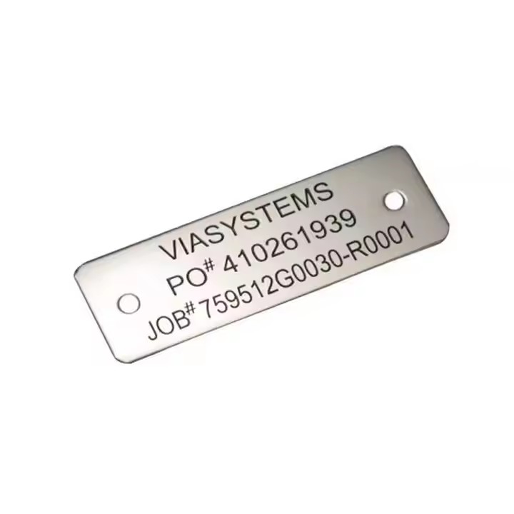 Waterproof stainless steel laser engraved tag for industrial labeling