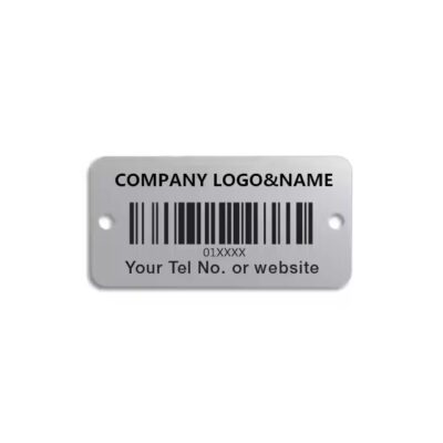 Aluminum metal tag with printed barcode