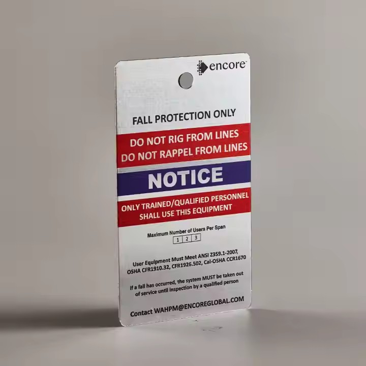 Aluminum metal asset tag for equipment with laser engraving