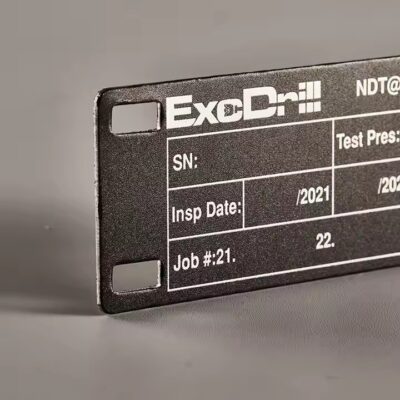 Aluminum metal asset tag for equipment with laser engraving