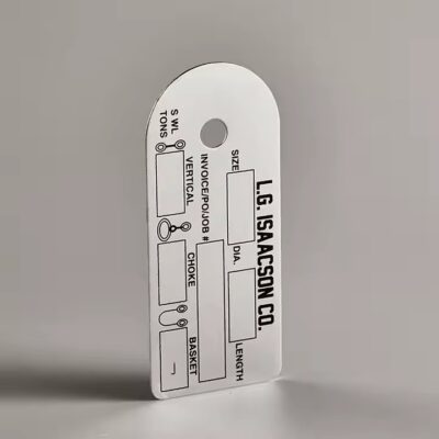 Aluminum metal tag printed for machinery equipment