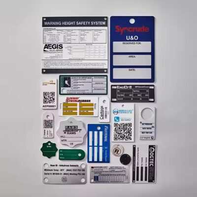 Aluminum metal tag printed for machinery equipment