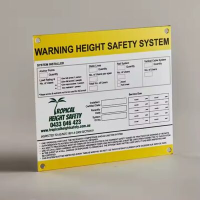Aluminum metal tag printed for machinery equipment