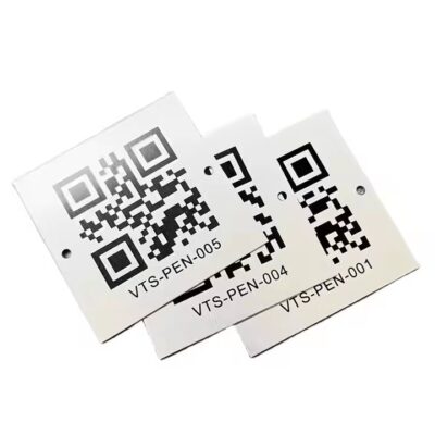 High-quality custom metal barcode and QR code tags