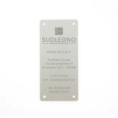 Custom stainless steel barcode metal asset tag for equipment tracking