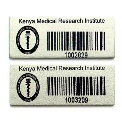 Custom printed metal barcode label for industrial use