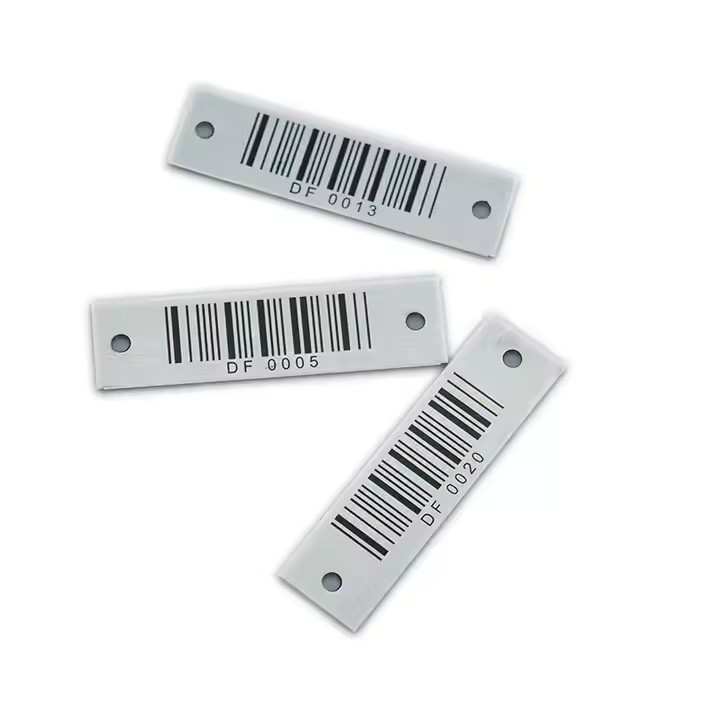 Custom printed metal barcode label for industrial use